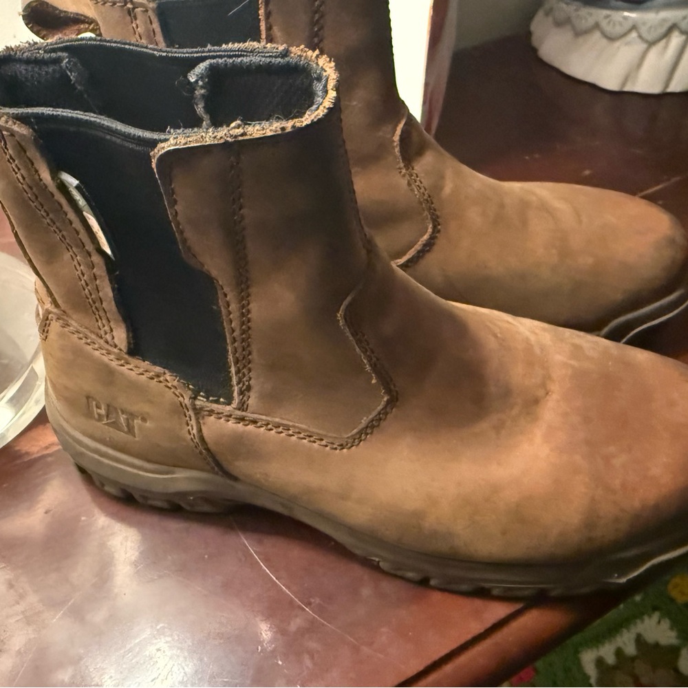 CAT Caterpillar Brown Ankle Steel Toe Boots